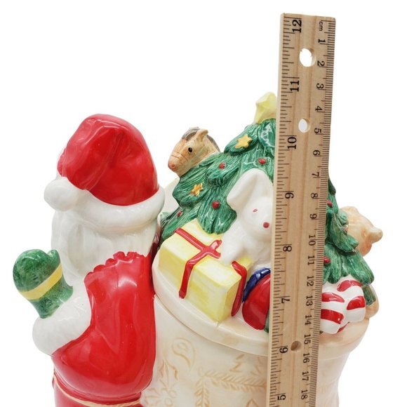 Vtg Santa Clause Ceramic COOKIE JAR Epicure Essentials Carter Hawley Hale Stores - Picture 6 of 9